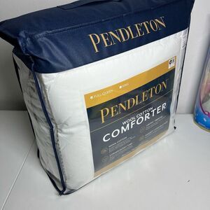 Pendleton Wool Cotton Queen Comforter  White Rare NWT